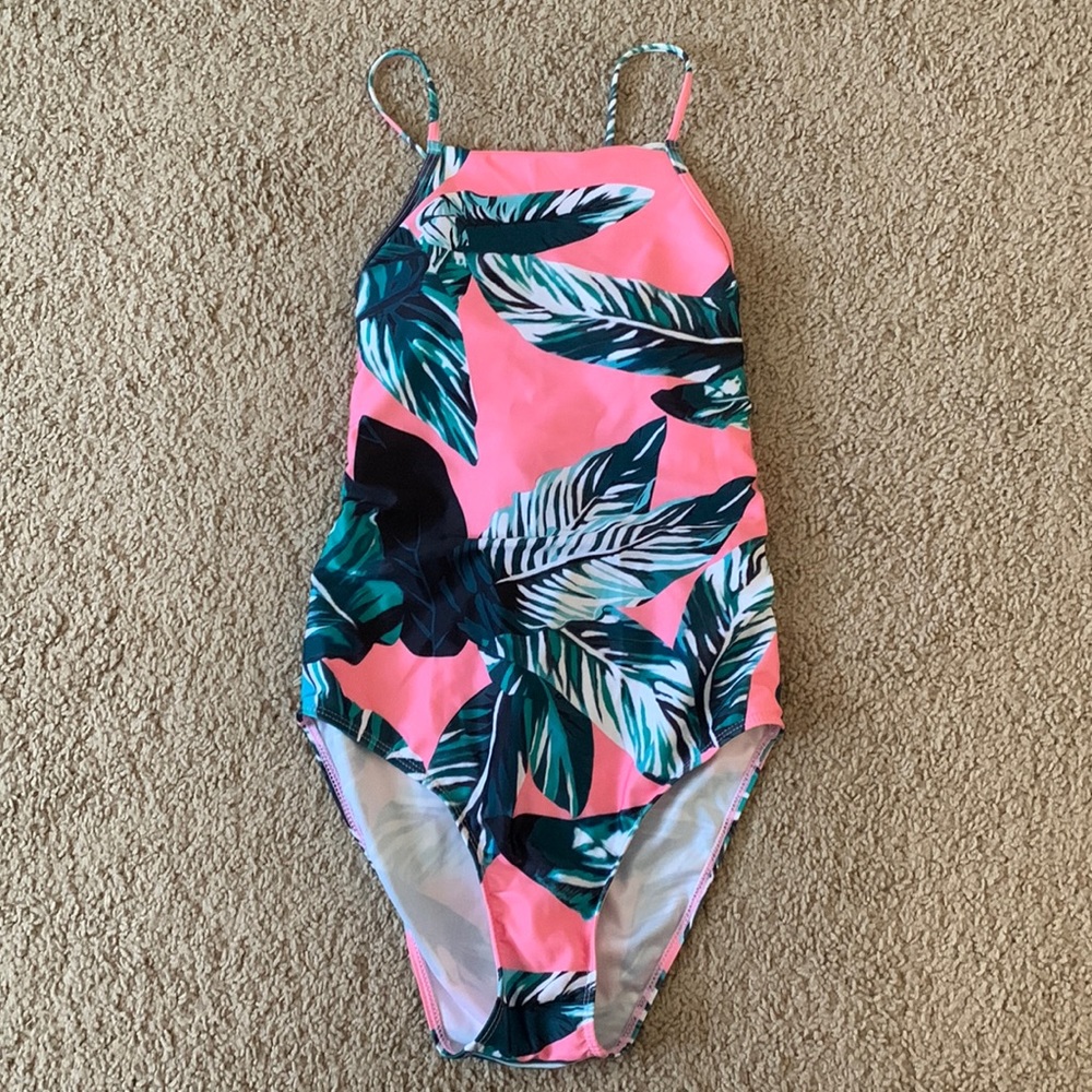 High Neck Lace-up One Piece Swimsuit